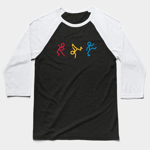 Dancing Stickmen Baseball T-Shirt by schlag.art